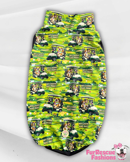 My Caddie Has Paws - Dog Pajama with Black Neck & Trim/Sleeves
