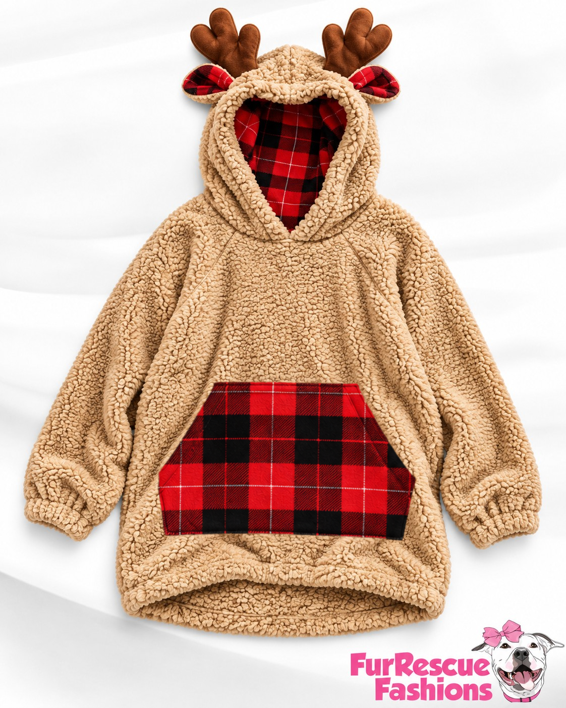 Oh Deer! Cozy Camel Sherpa Human Hoodie