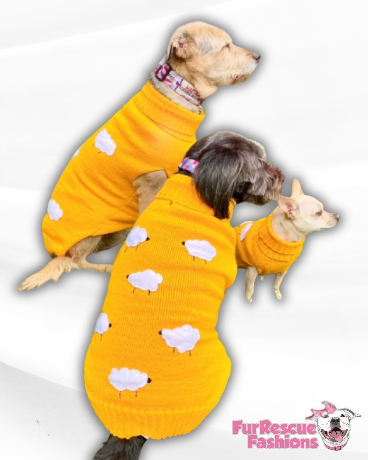 Counting Sheep Mustard Knit Dog Vest