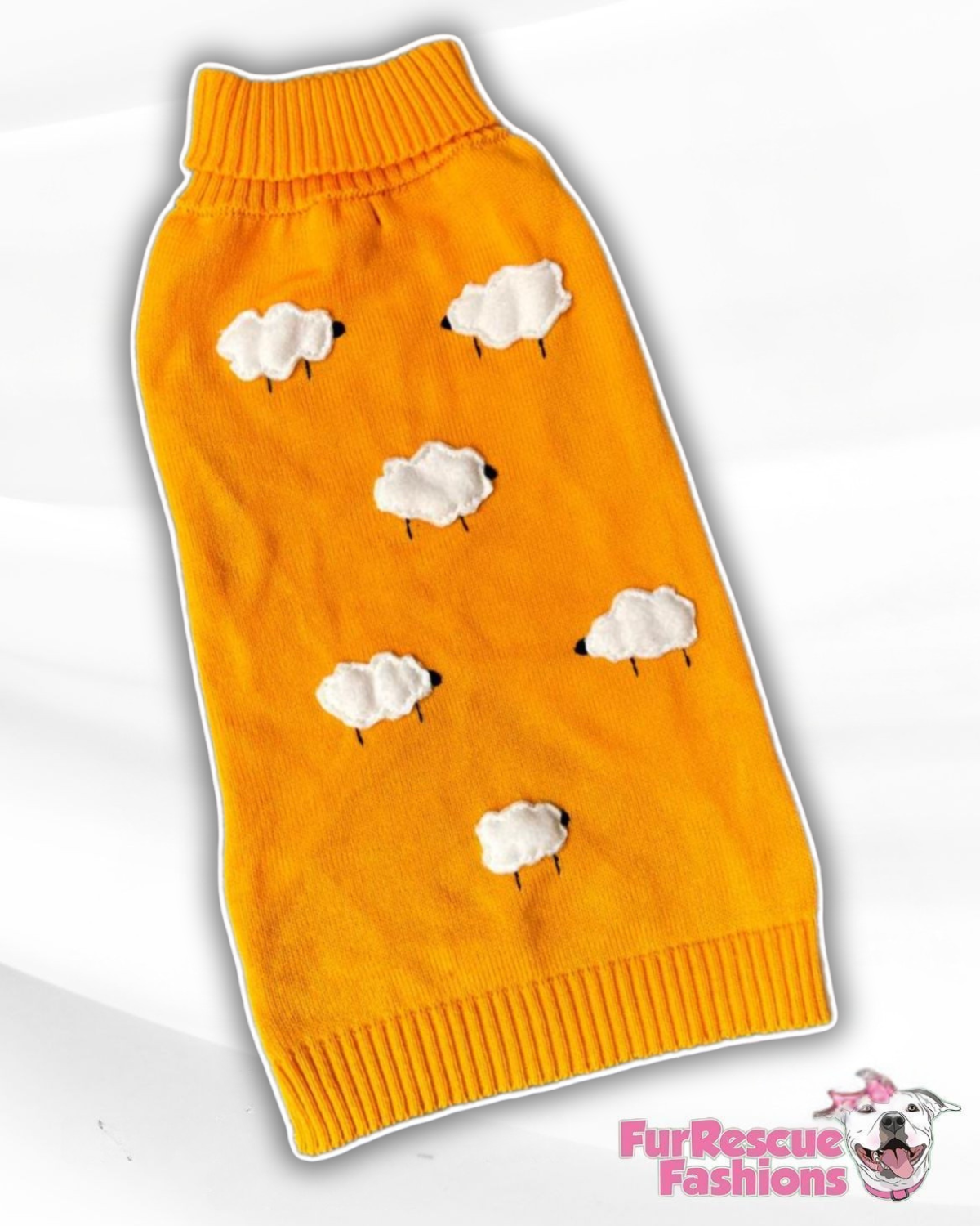 Counting Sheep Mustard Knit Dog Vest