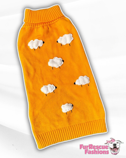 Counting Sheep Mustard Knit Dog Vest