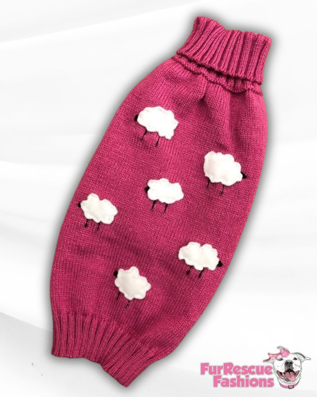 Counting Sheep Fuchsia Knit Dog Vest
