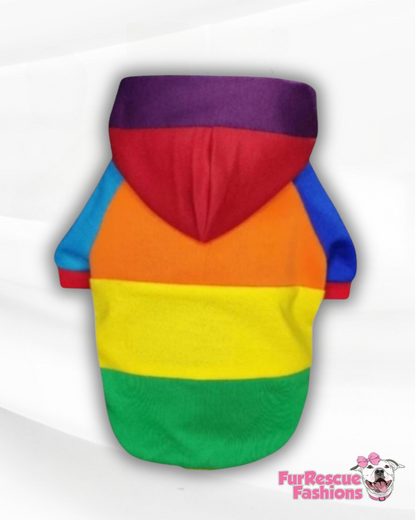 Rainbow Stripes Dog Hoodie