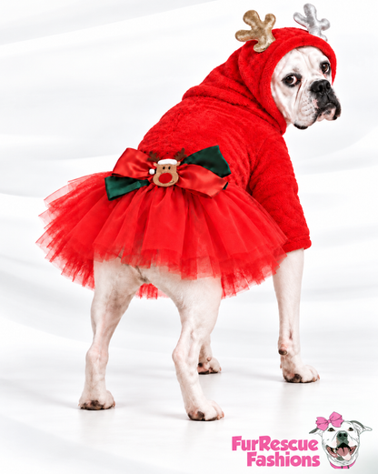 Rudolph’s Little Darling Hooded Tutu Dress
