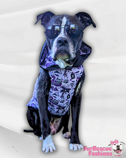 Spooky Summerween - Dog Pajama with Black Neck & Trim/Sleeves