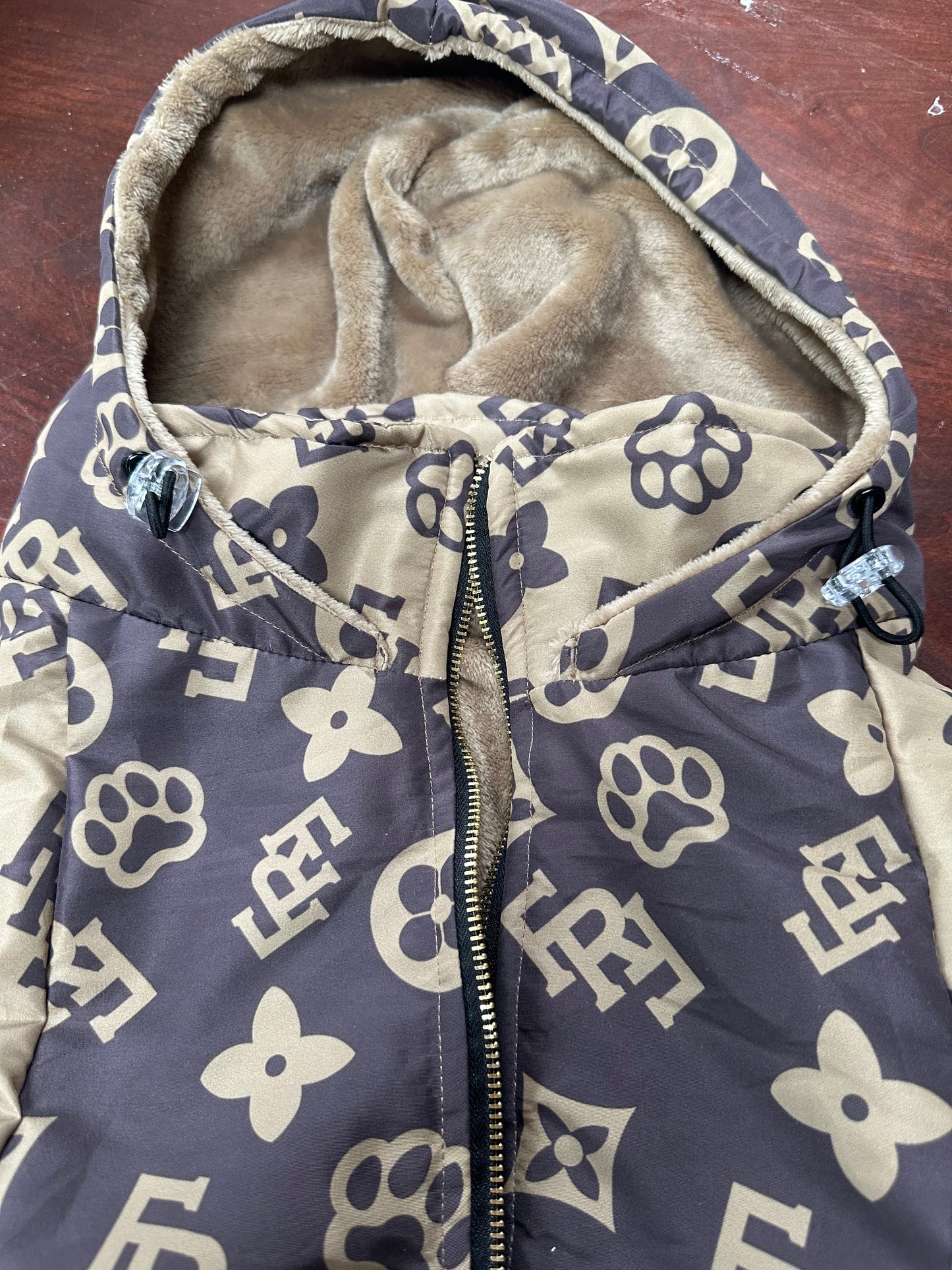 Furri Vuitton Water Resistant Jacket with Luxury Fleece Lining (can be made in any pattern)