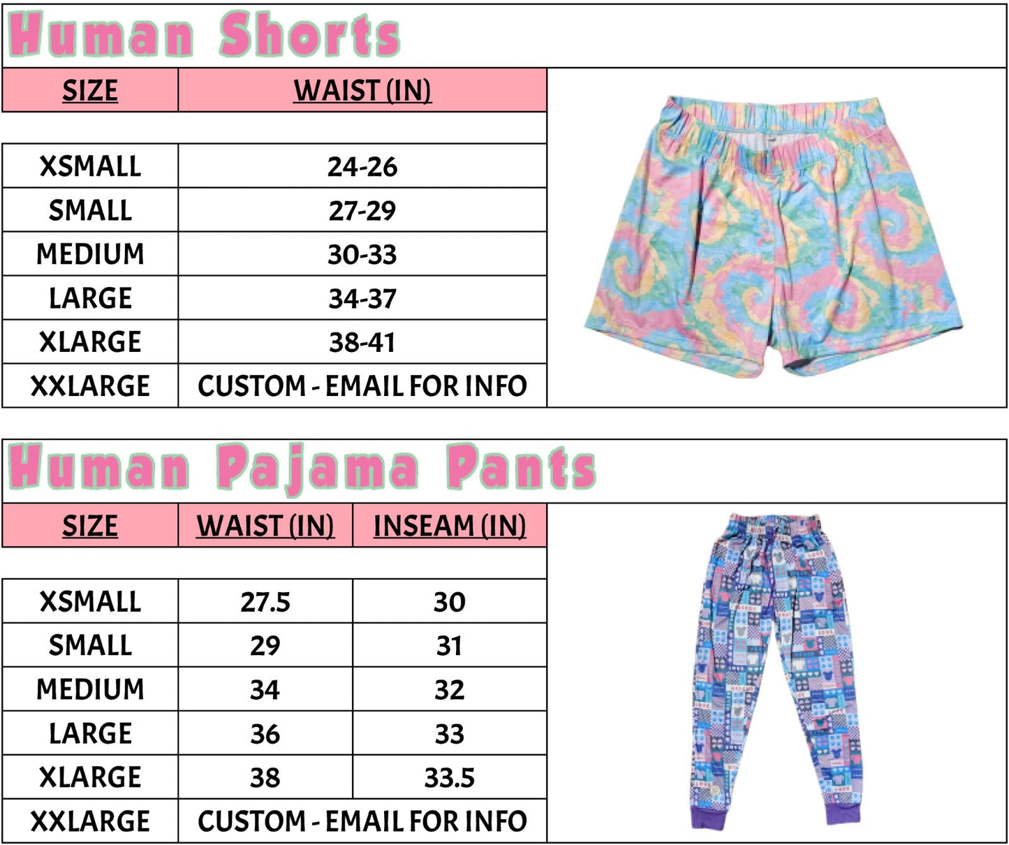 2024 Summer Human Matching Summer Pajama Shorts (available in any pattern)