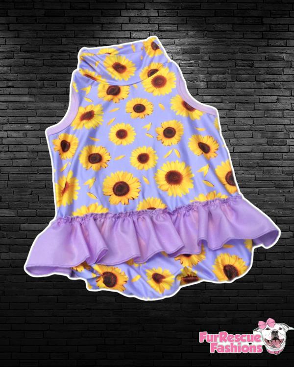 UV50 Sunflower Paradise Sleeveless Shirt With Ruffle