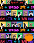 Spread Love Ban Hate - PAWjama with Orange Neck & Trim/Sleeves