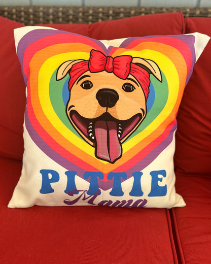 Pittie Mama Outdoor/Indoor Water Proof Throw Pillow Cover 20 x 20