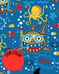Snorkeling Happy Shark PAWjama with Red Trim