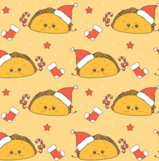 Lets Taco About A Merry Christmas - PAWJama with Red Trim/Sleeves