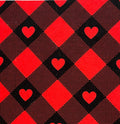 Red & Black Hearts of Plaid-  PAWJama with Black Trim/Sleeves