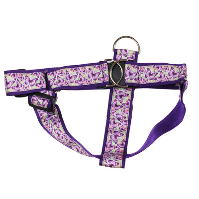 Purple Butterflys No-Pull Harness - 2"