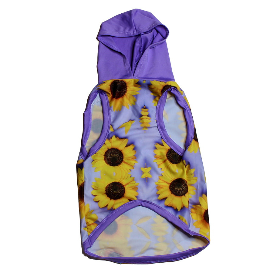 PAWjama - Flower of the Sun - Classic Fabric Paw-Shirt (Purple Hoodie/V-Neck & Trim)