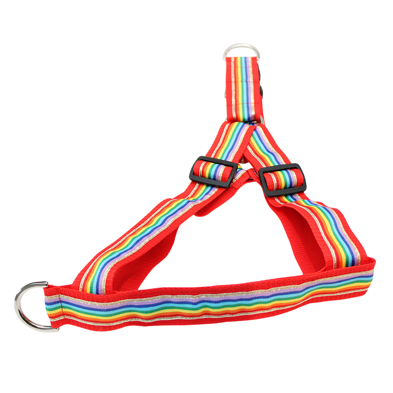 Pride Flag red w/gold stripe No-pull Harness - 1.5"