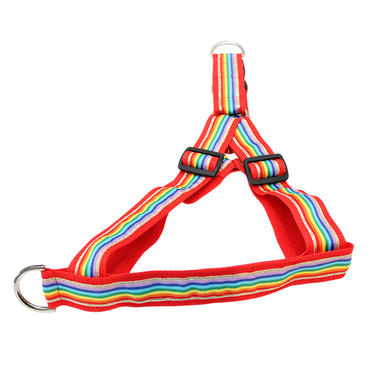 Pride Flag red w/gold stripe No-pull Harness - 1.5"