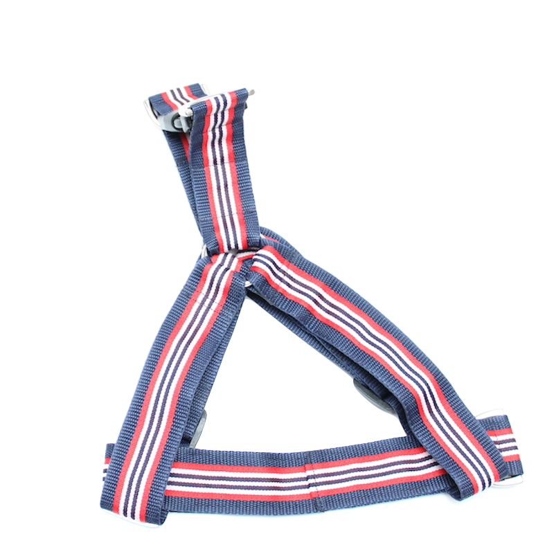Stripes Red, white & blue No-pull Harness - 1.5"