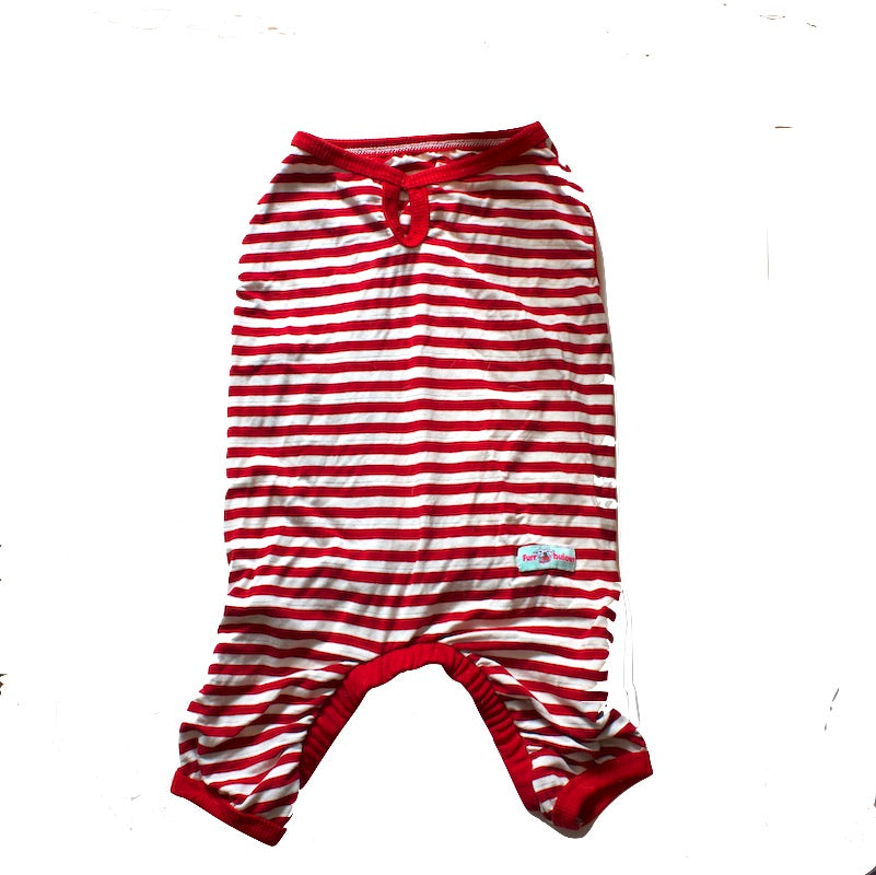 Red Stripes- Vintage 4 legged Swimming PAWjama