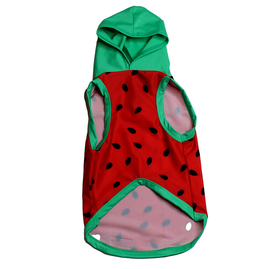 PAWjama - Watermelon Mania -  Summer Paw-Shirt (with green hoodie/ V-neck)