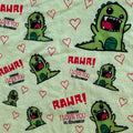 Rawr Means I Love You-  Green PAWJama with Red Trim/Sleeves