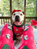 Red MOO-rry Christmas - PAWJama with Green Trim/Sleeves