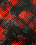 Abstract Red & Black Plaid - PAWJama with Black Trim/Sleeves