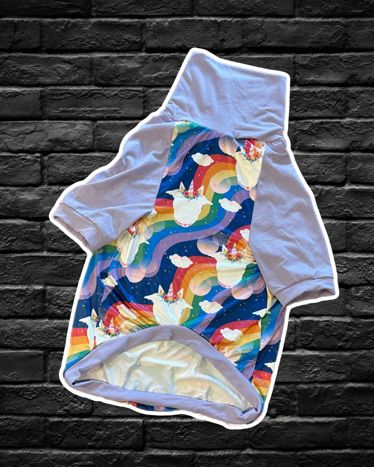 Pittie Ray Of Sunshine - PAWjama with Lilac Neck & Trim/Sleeves