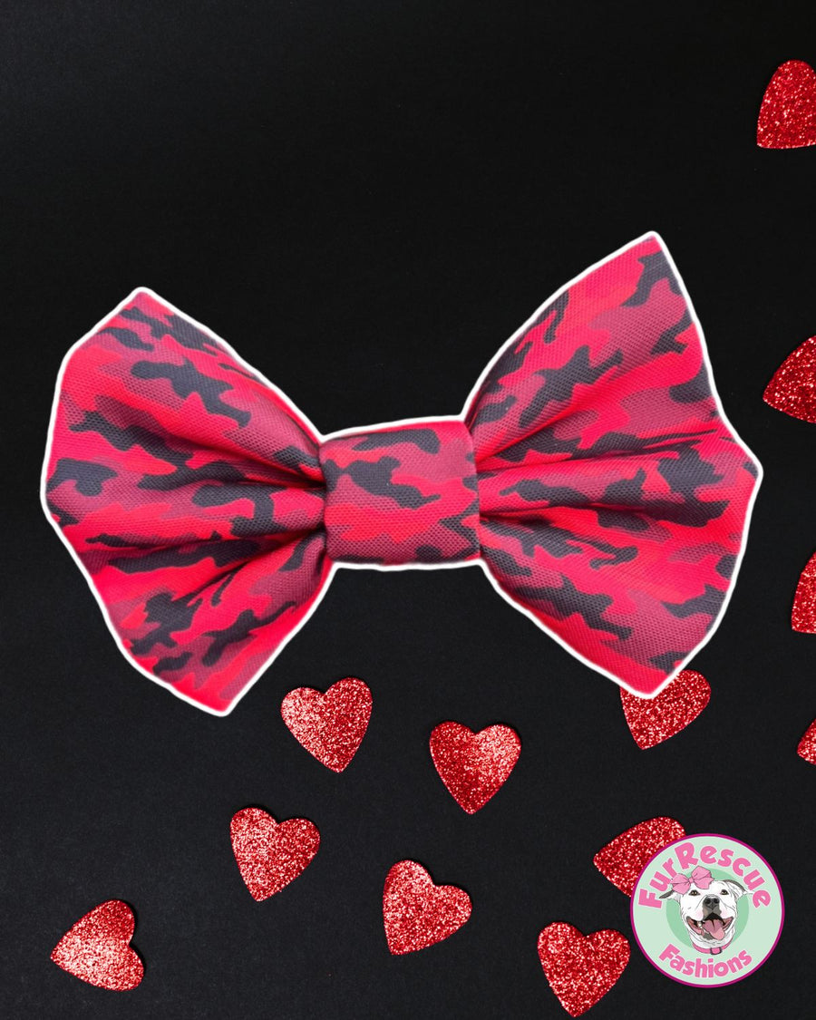 Valentine Camo Recycled Bow Tie / Head Bows