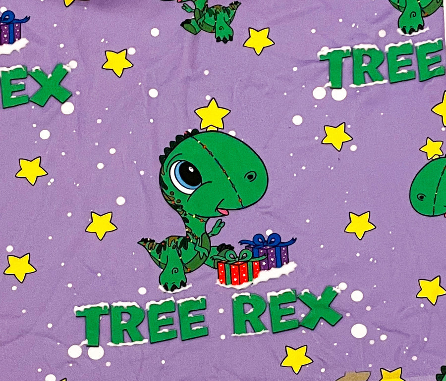 Purple Tree Rex- PAWJama with Green Trim/Sleeves