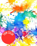 Rainbow Splatter - PAWjama with Red Neck & Trim/Sleeves