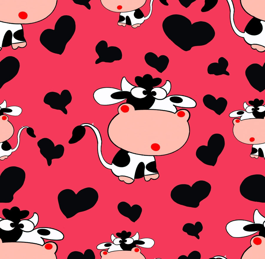 Udderly in Love in Red - PAWJama with Black Trim/Sleeves