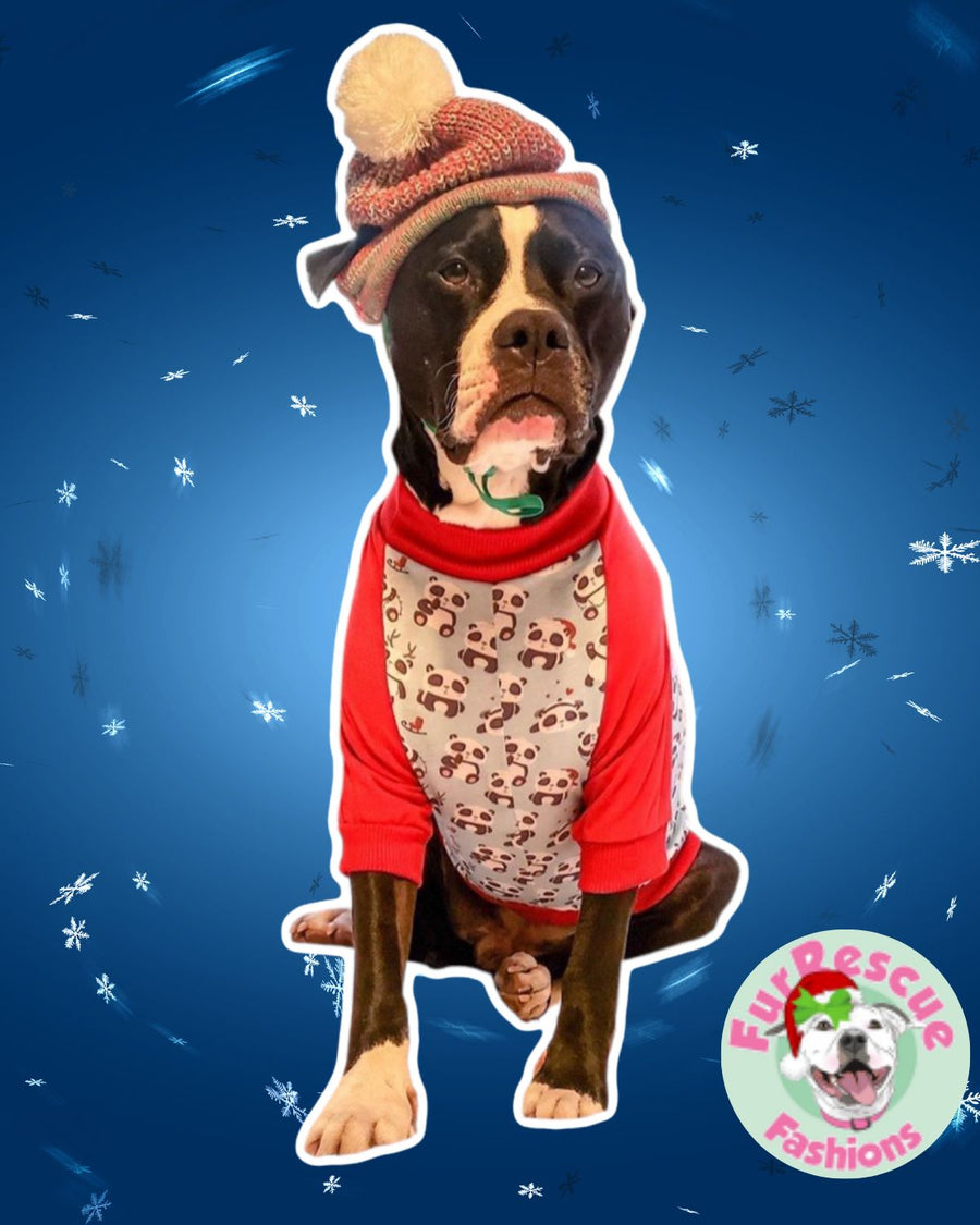 A Pandorable Christmas - PAWjama with Red Neck & Trim/Sleeves