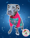 Green Pitmas Fair Isle - PAWjama with Red Neck & Trim/Sleeves