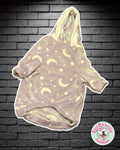 Glowing Lilac Moons Hoodie With Star Pompom
