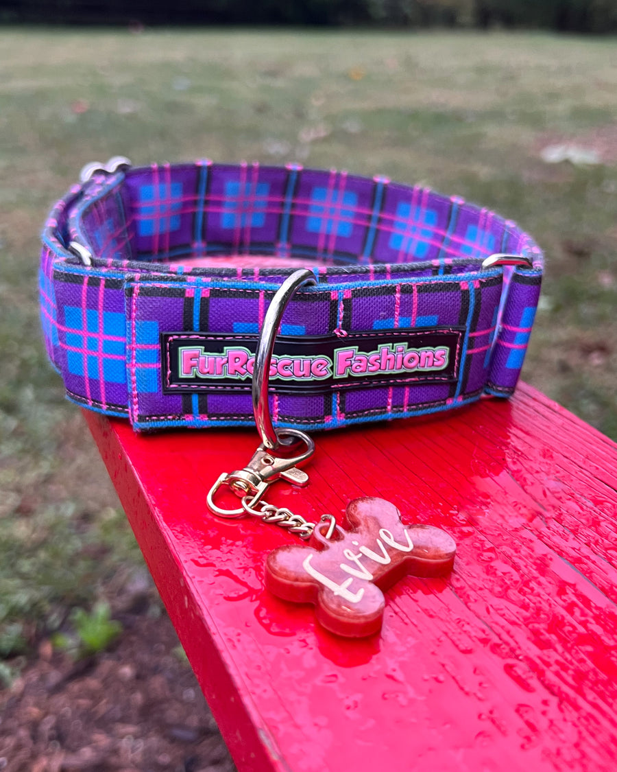The Evie Neon Purple Recycled Canvas Collar 1.5”
