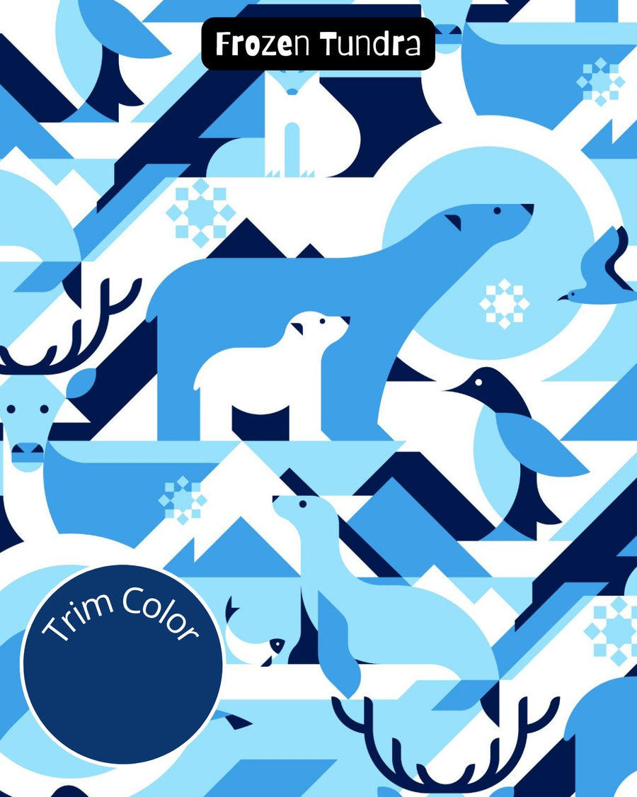 Frozen Tundra - PAWjama with Navy Blue Neck & Trim/Sleeves