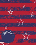 Stars & Stripes - PAWjama with Navy Neck & Trim/Sleeves