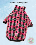 Pink Argyle - PAWjama with Black Neck & Trim/Sleeves