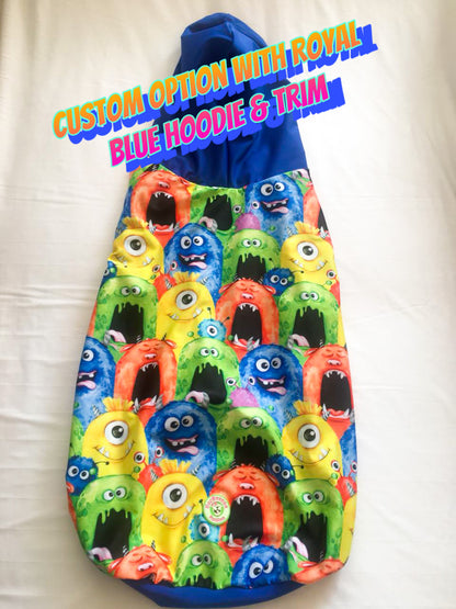 Monster Pawty- PAWJama with Royal Blue Trim/Sleeves