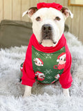 Green MOO-rry Christmas - PAWJama with Red Trim/Sleeves