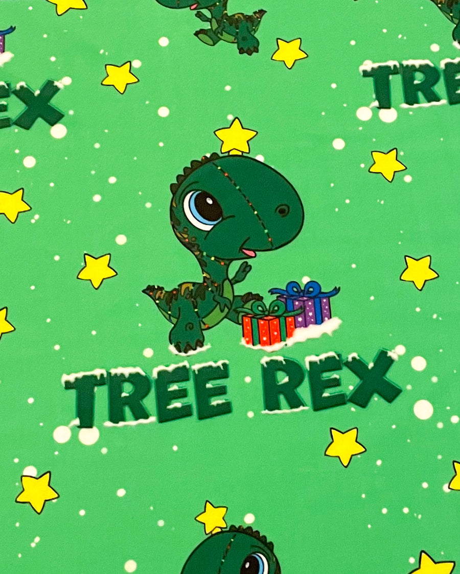 Green Tree Rex- PAWJama with Red Trim/Sleeves