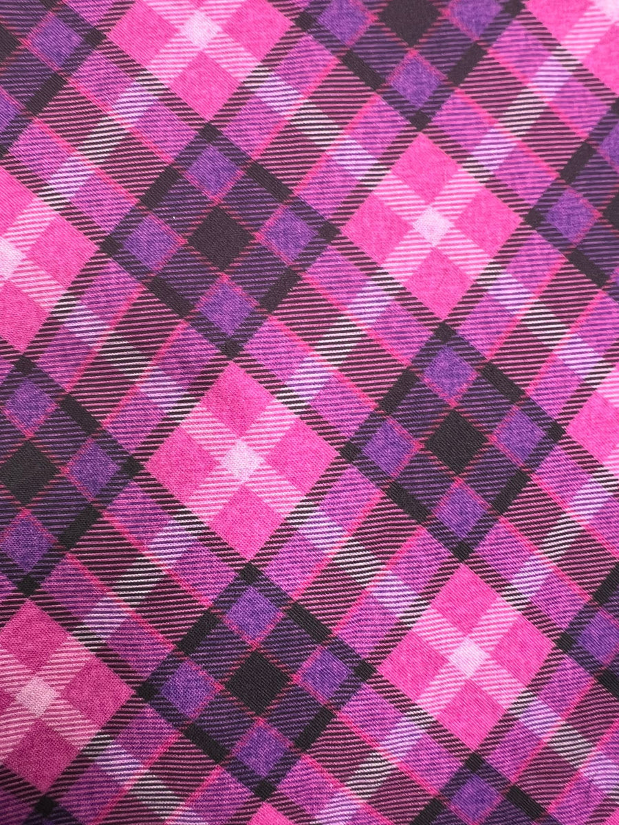The Lily Raspberry Plaid - Fabric Collar 1.5”