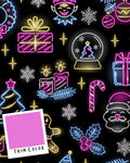 Neon Christmas - PAWjama with Purple Neck & Trim/Sleeves