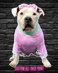 The FurRendi in Pink- PAWjama with Mint Neck & Trim/Sleeves