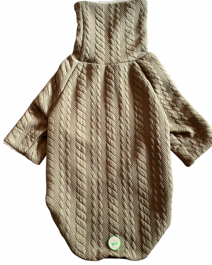 Snood Military Green Cable Knit Sweater - PAWJama