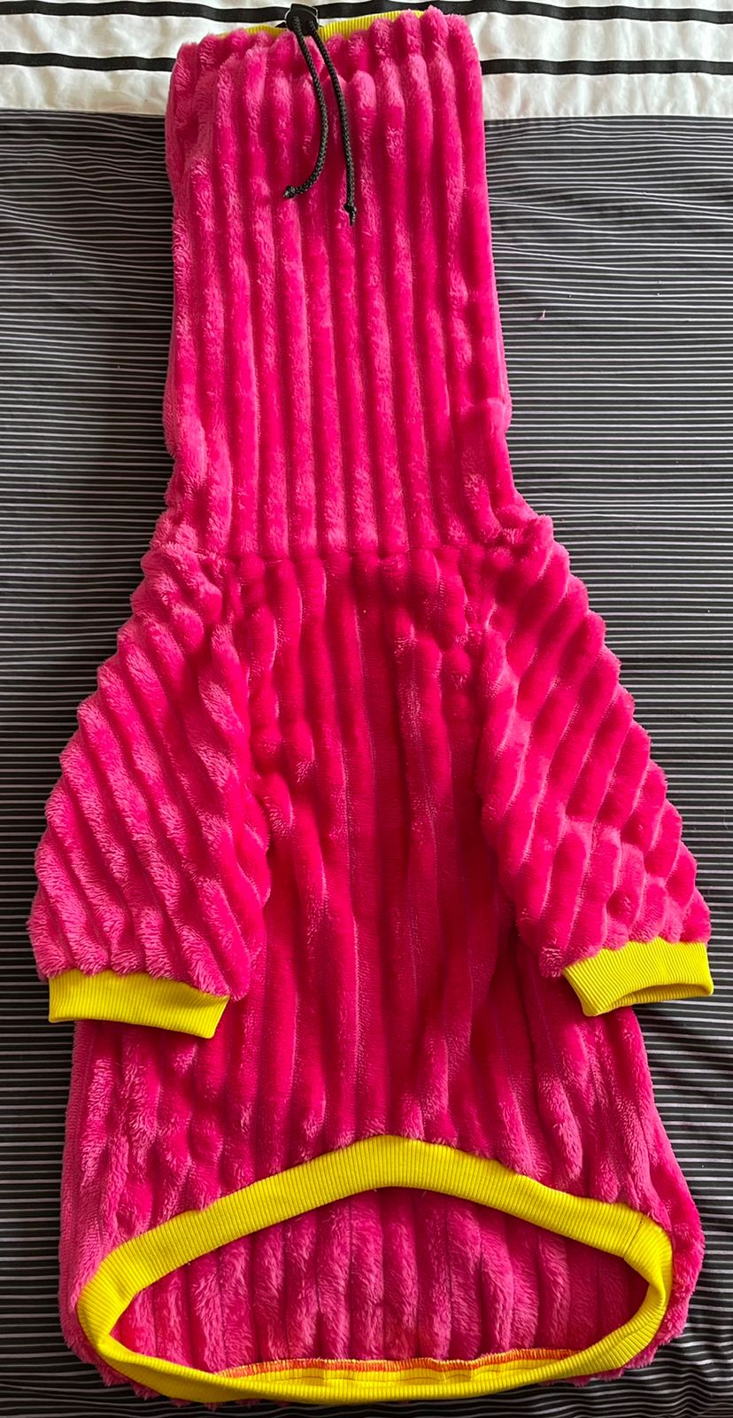 Fuchsia Dog Sweater with Long Pompom Snood