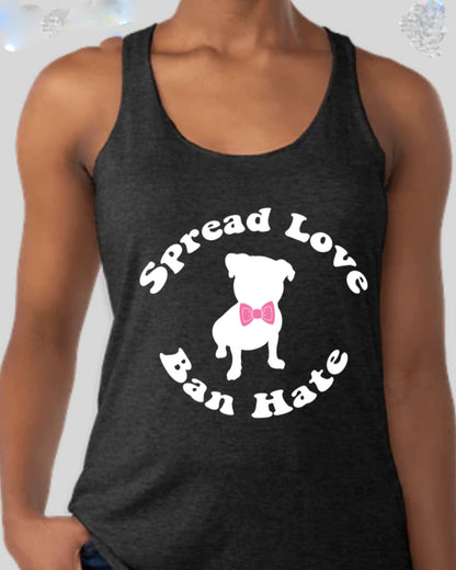 Women Racerback Tank Spread Love Ban BSL Black