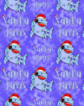 Purple Santa Jaws- PAWJama with Red Trim/Sleeves