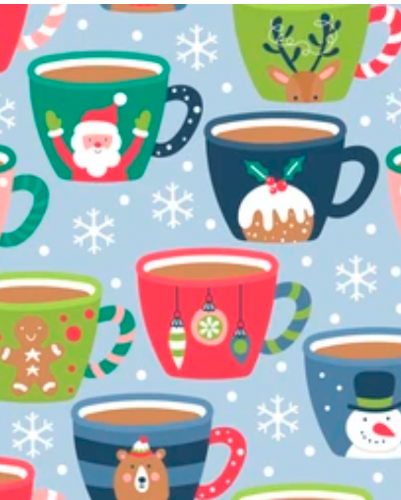 Christmas Mugs- PAWJama with Red Trim/Sleeves